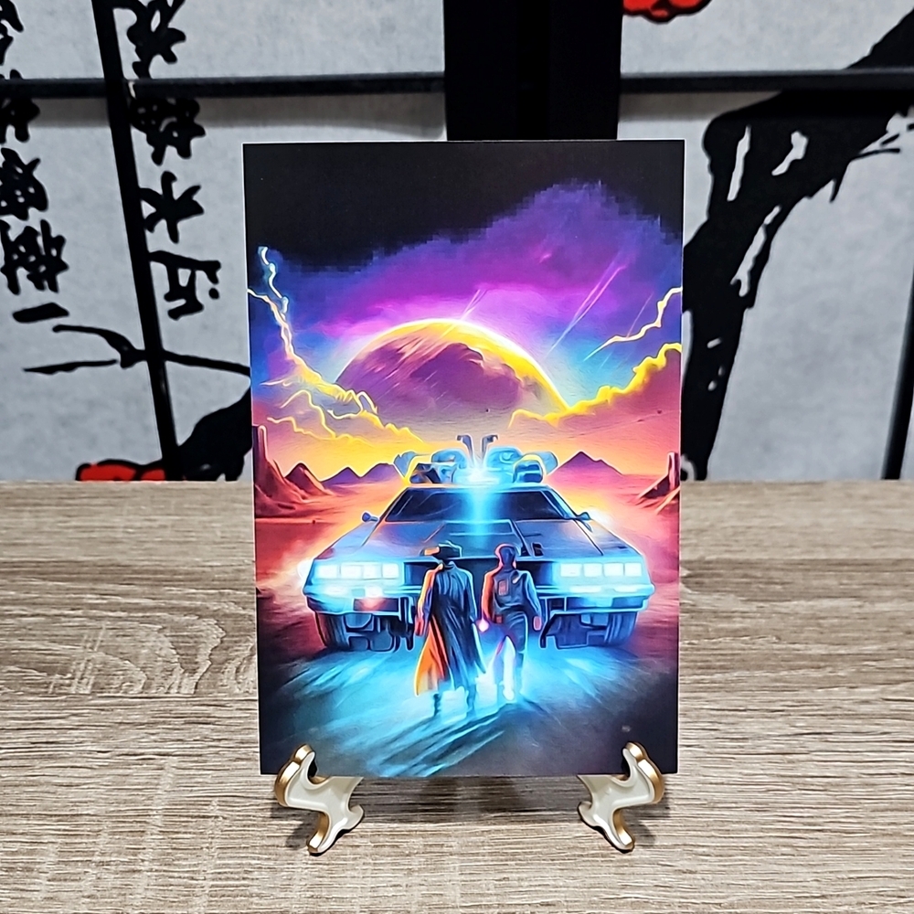 4x6 Back To The Future Delorean‎ Fantasy Art Illustration Oil Painting